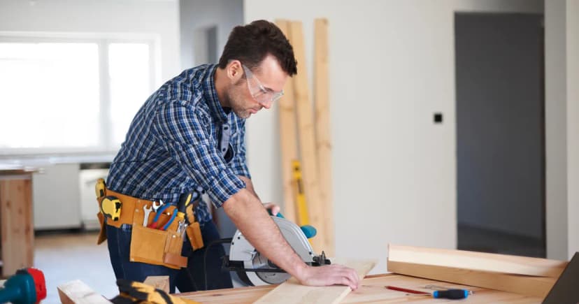 Handyman fixing a home