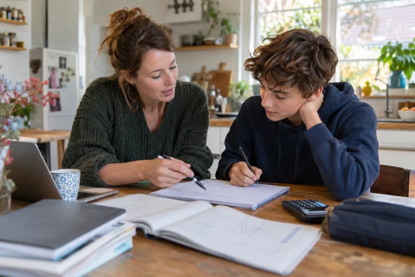Bijlesdocent helpt een student tijdens een privéles