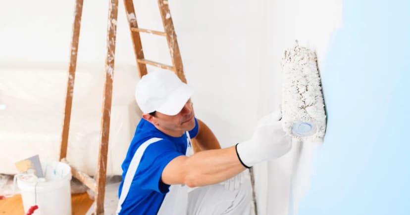 Professional painter at work