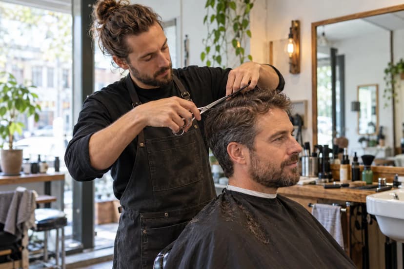 Persoonlijke verzorgingsprofessional aan het werk in een moderne salon