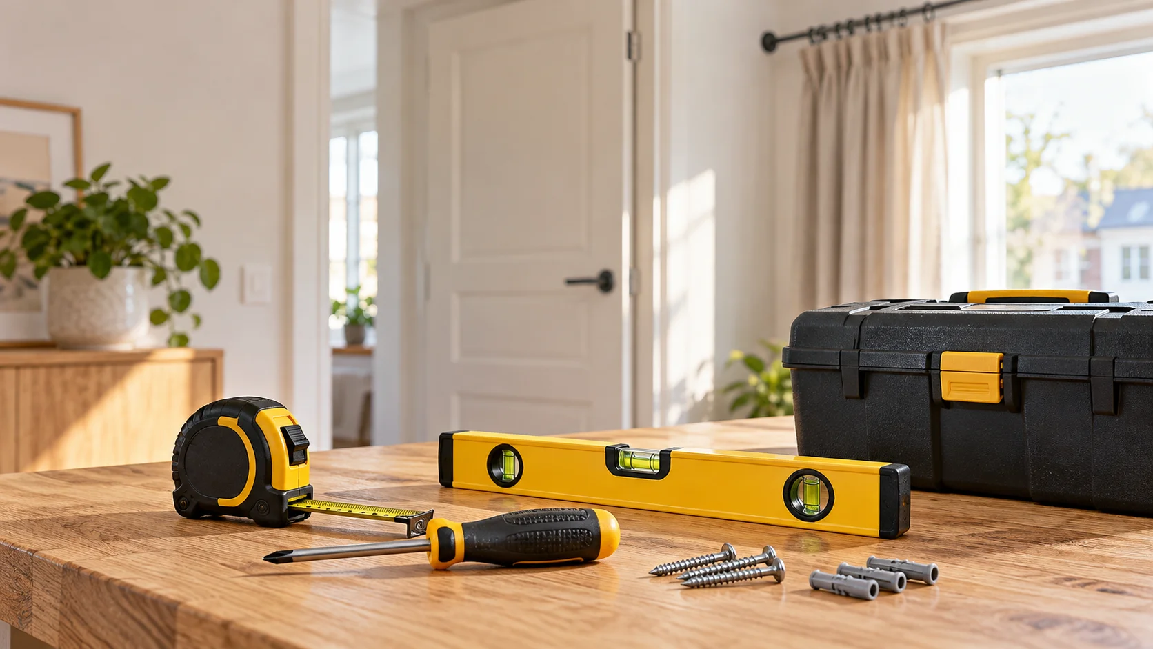 Tools on a workbench for small home jobs